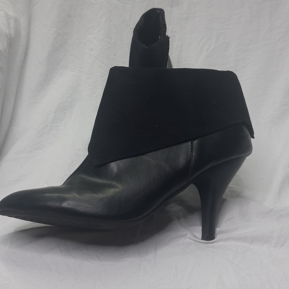 High Heel Ankle Boot Black with Suede top - Picture 3 of 8